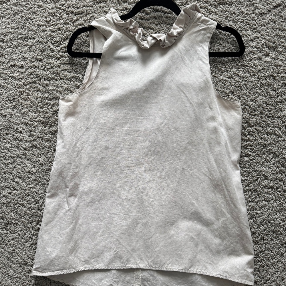 Tyler Boe Tan Tie Neck Blouse size small